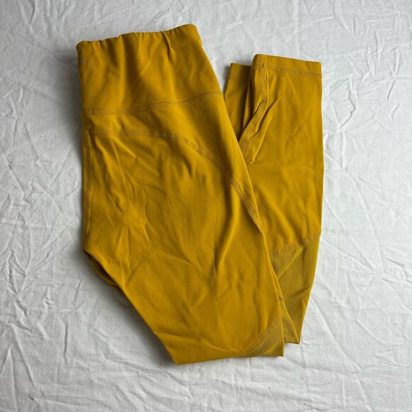 ZYIA Active Mustard Yellow Mesh Alive Mid Rise 7/8 24” Cropped Leggings Size 4 - Picture 4 of 6